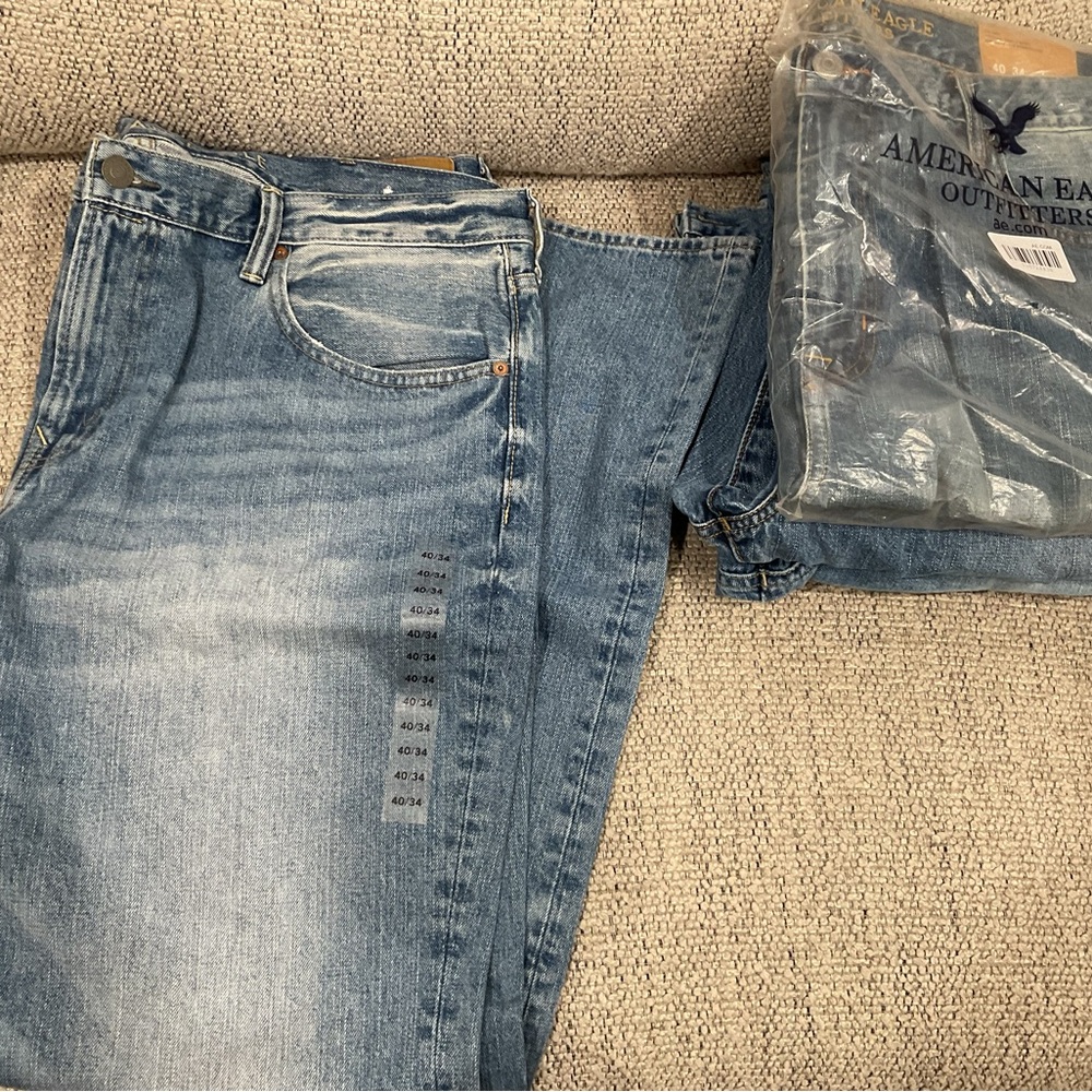 American Eagle Outfitters Men's Light Blue Straight Jeans 5 pair